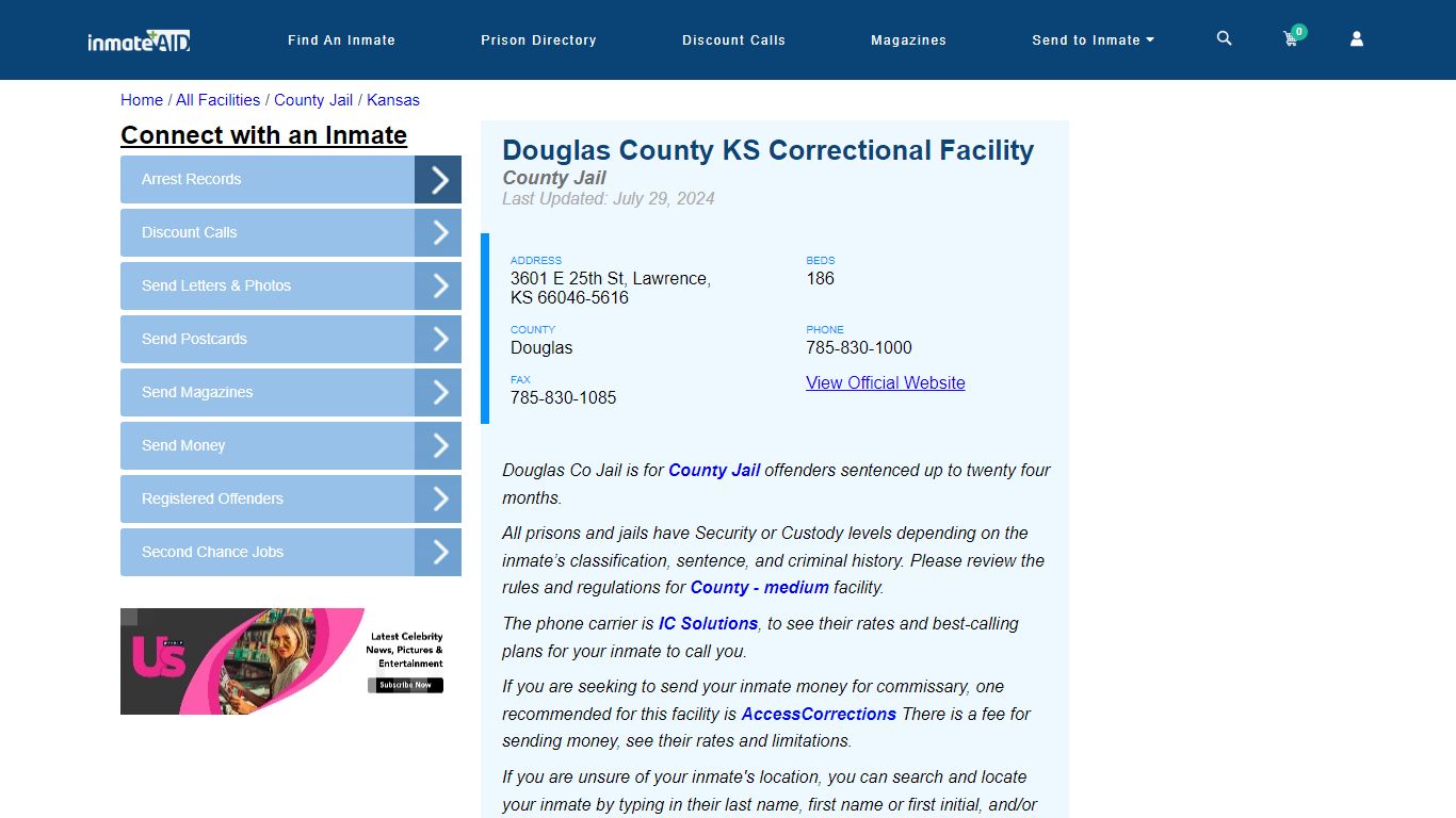 Douglas County KS Correctional Facility - Inmate Locator