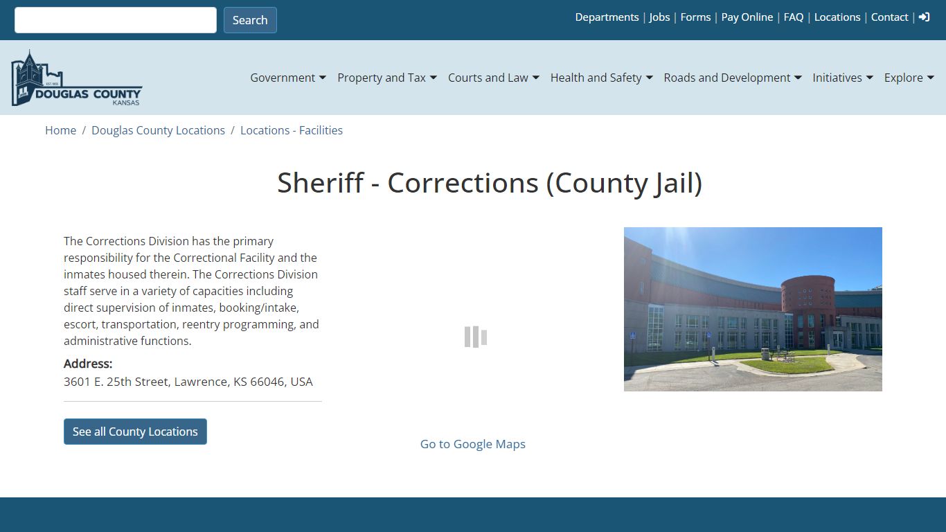 Sheriff - Corrections (County Jail) | Douglas County KS